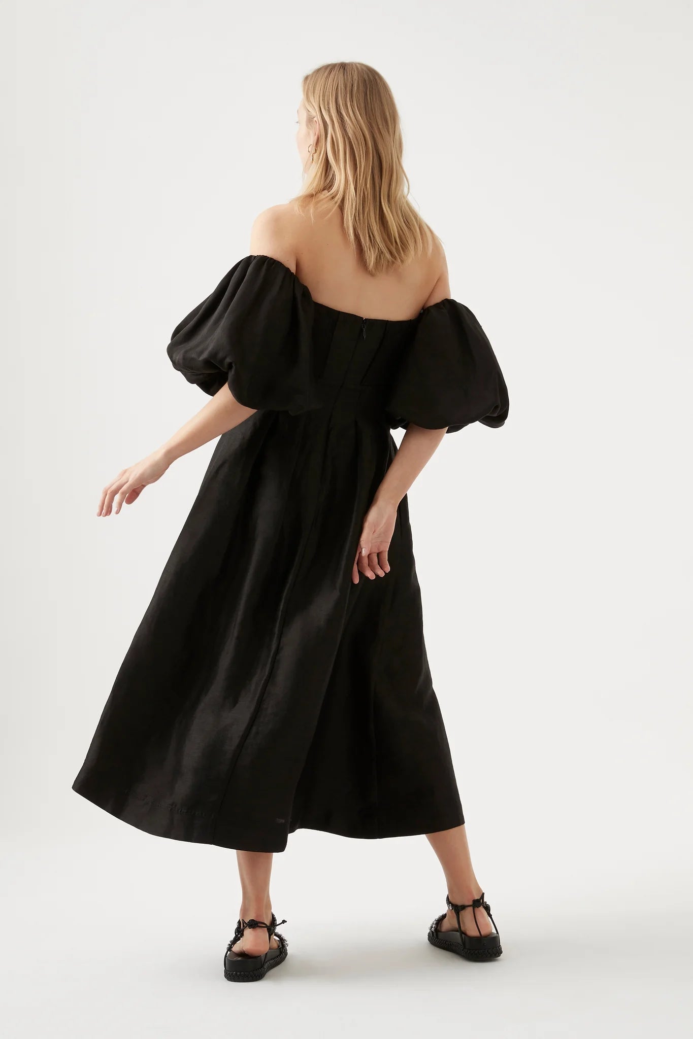 Aje Eugene Off Shoulder Midi Black